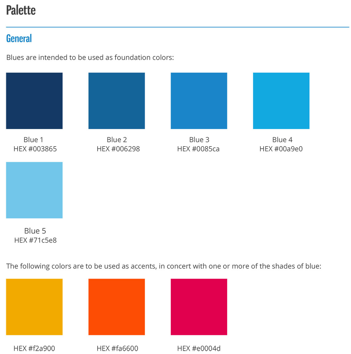 A/V Type and Palette Specs